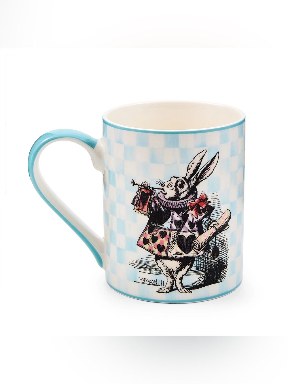 MacKenzie-Childs Alice in Wonderland White Royal Rabbit Mug